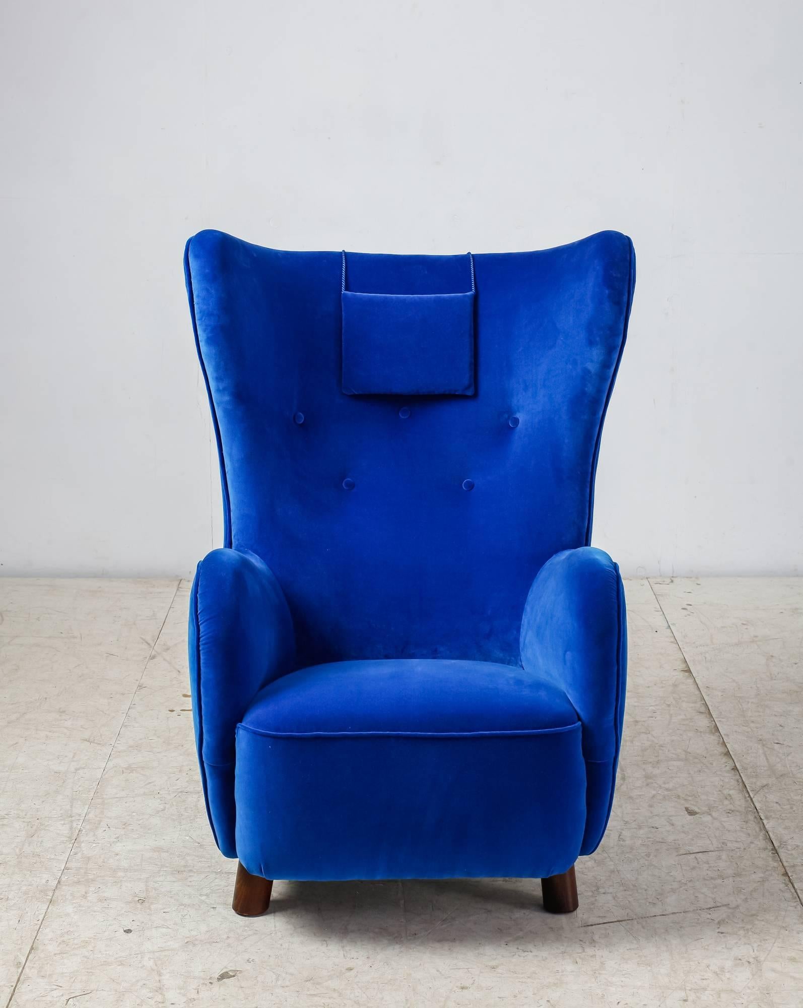 Danish Mogens Lassen Attributed Wingback Lounge Chair, Denmark, 1940s For Sale