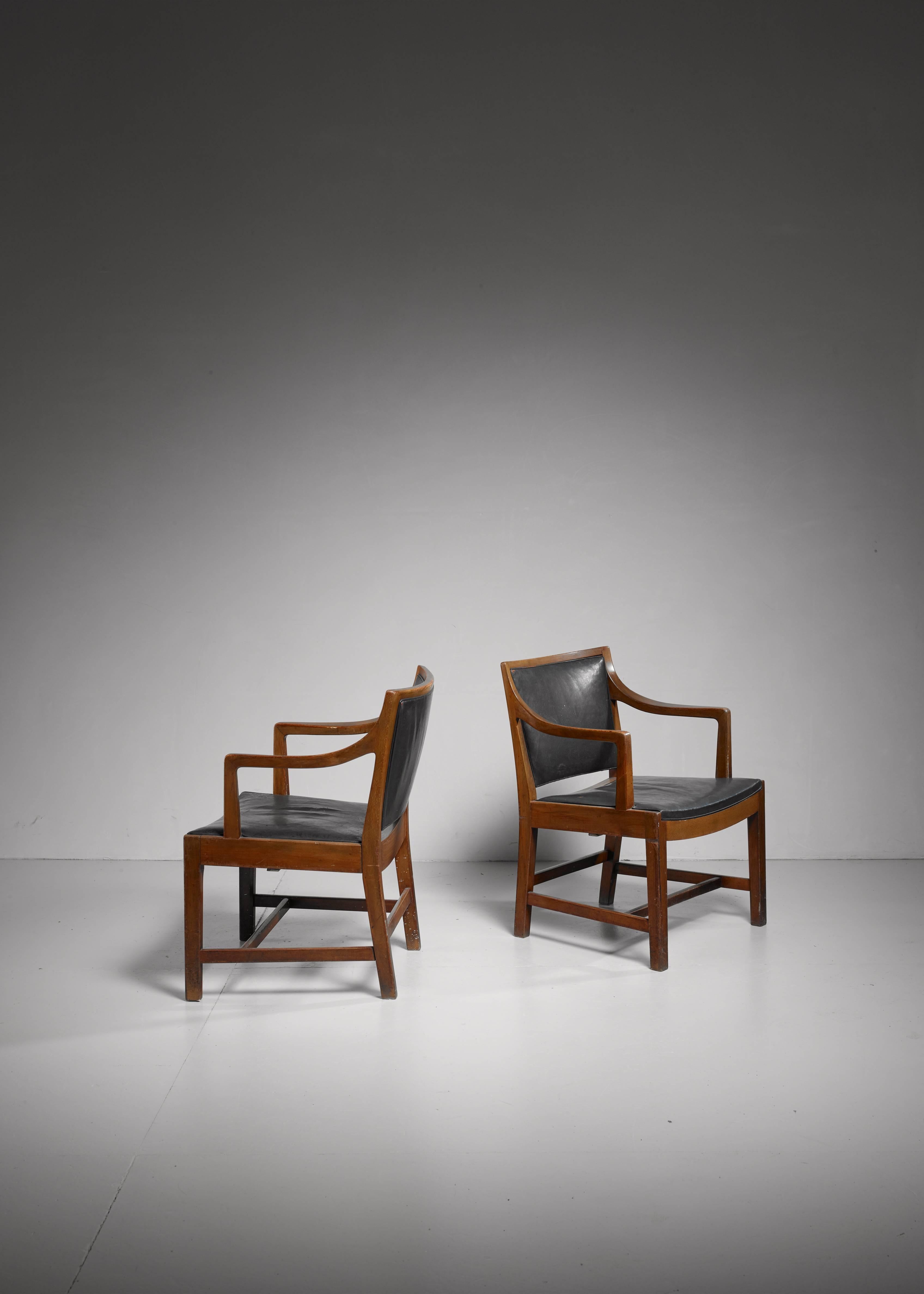 Beech Pair of Kay Fisker Attributed Danish Armchairs, 1940s-1950s For Sale
