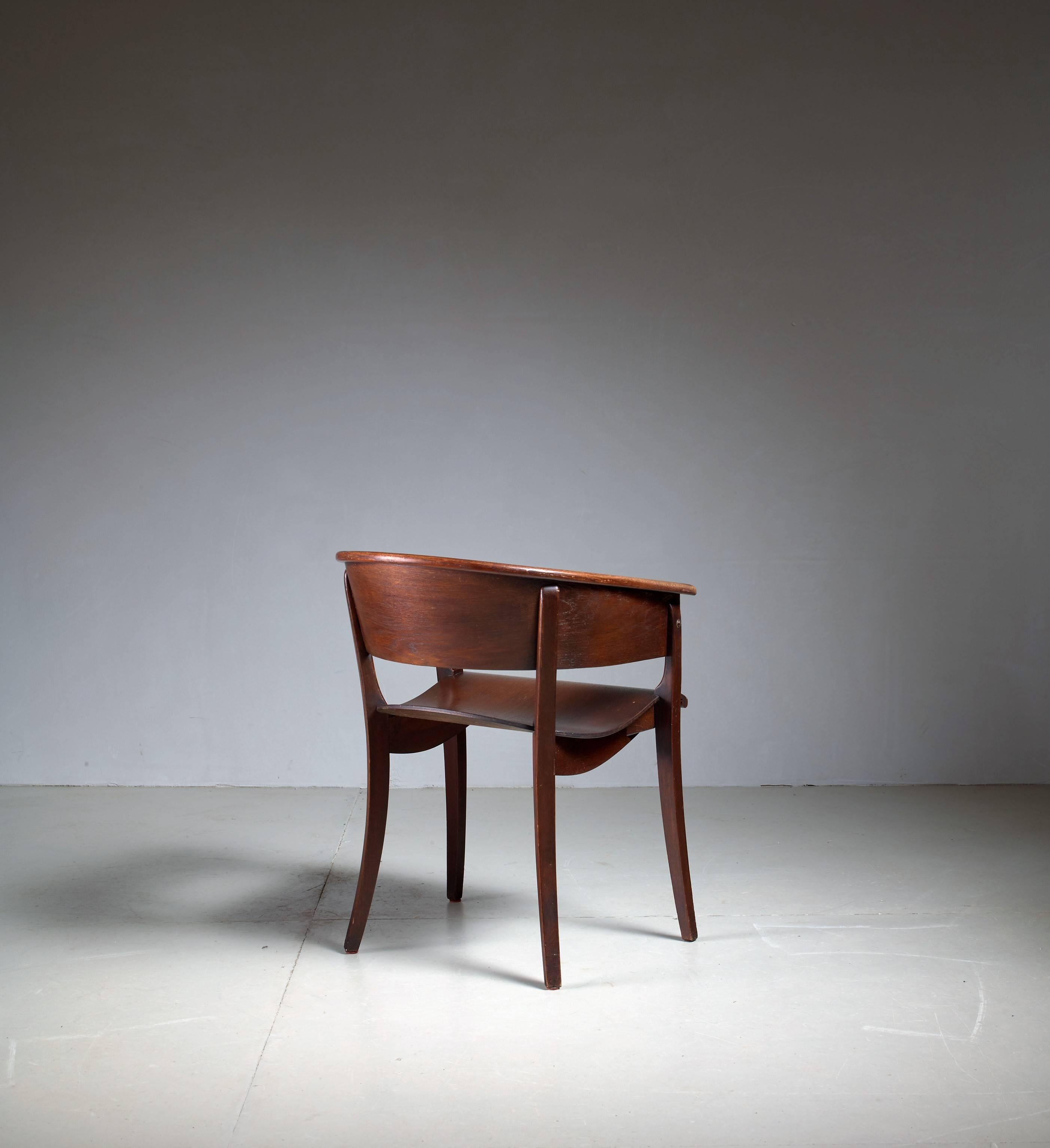 Ernst Rockhausen Bauhaus Style Plywood and Oak Chair, Germany, circa 1928 For Sale 1
