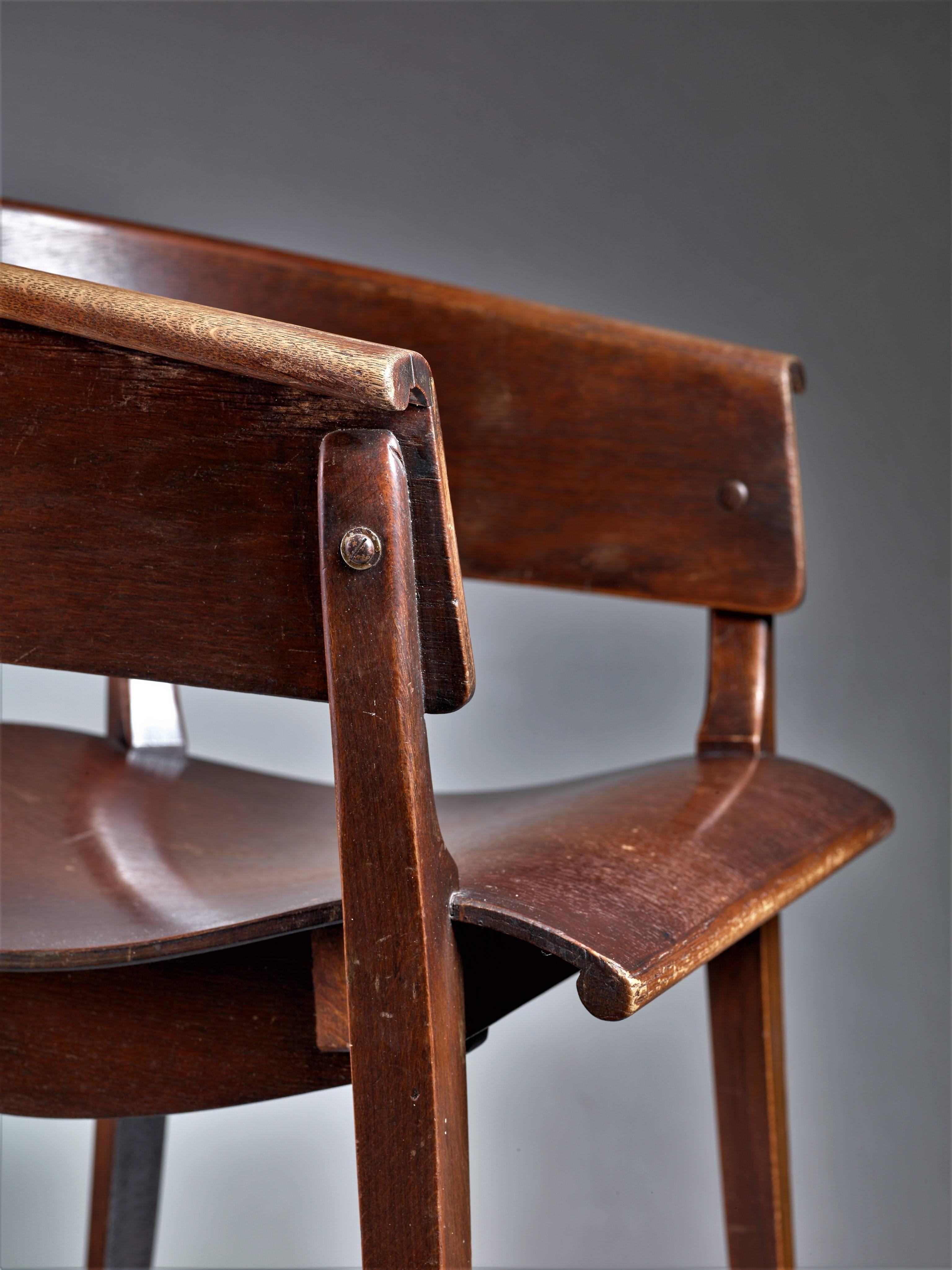 Ernst Rockhausen Bauhaus Style Plywood and Oak Chair, Germany, circa 1928 For Sale 3