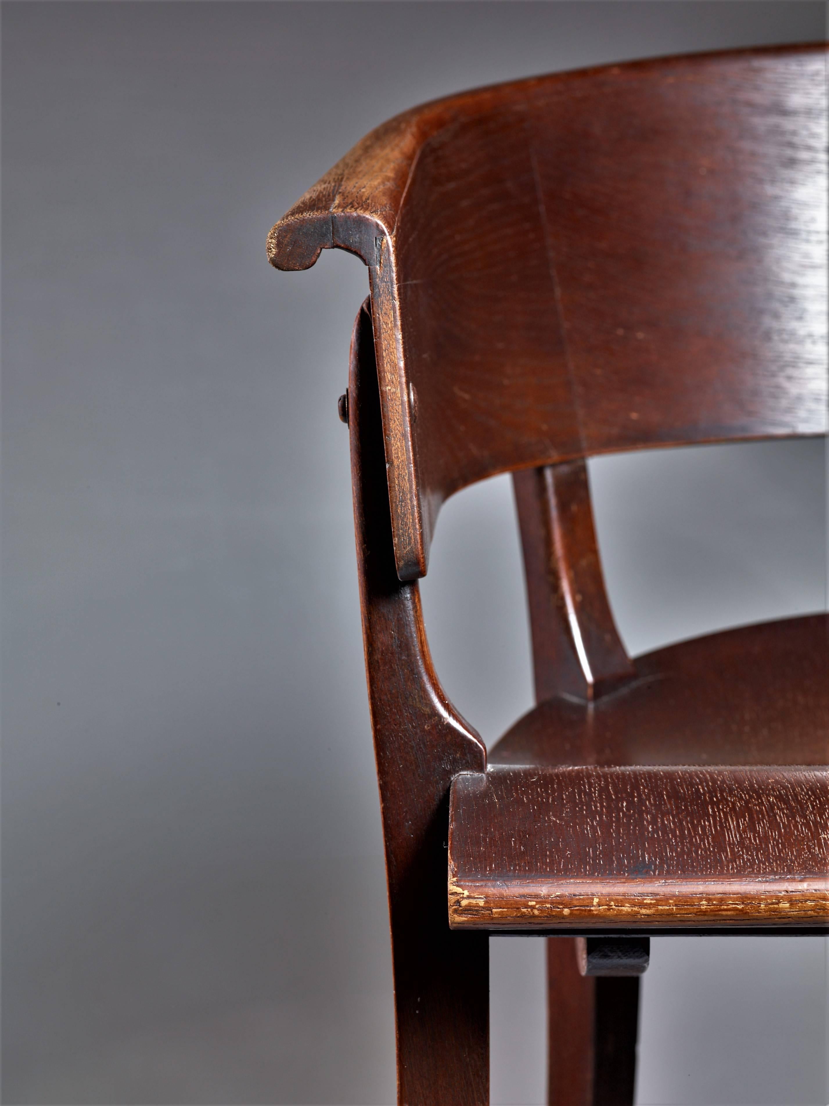 Ernst Rockhausen Bauhaus Style Plywood and Oak Chair, Germany, circa 1928 For Sale 4