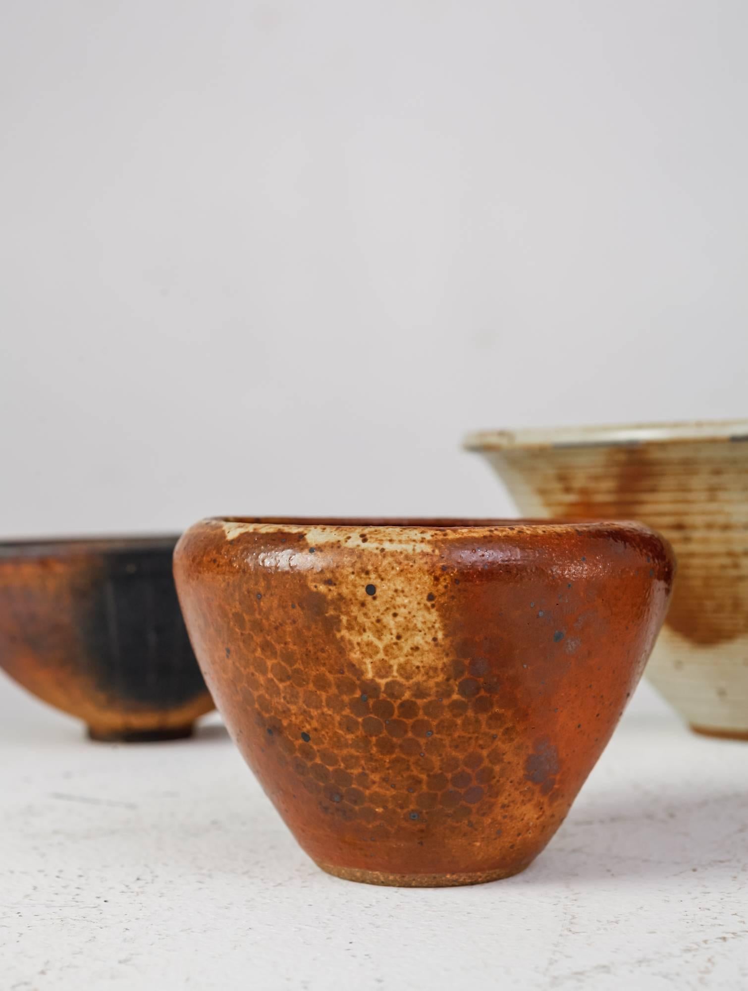 Mid-20th Century Franco Agnese Set of Five Ceramic Bowls, France, 1960s For Sale