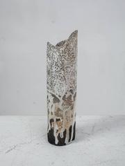 Franco Agnese Cylindric Ceramic Vase, France, 1960s