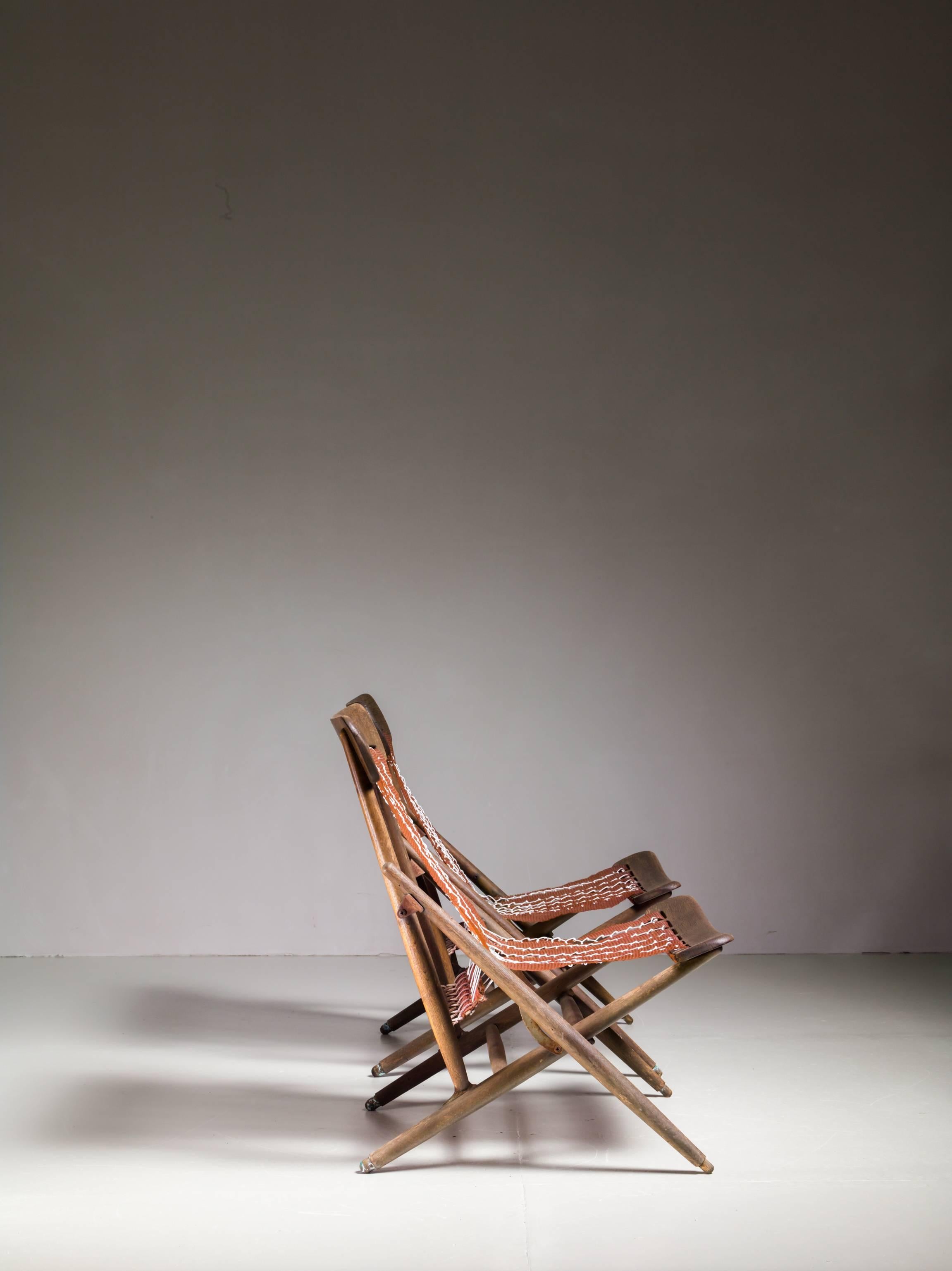 Mid-Century Modern Maruni Studio Foldable Lounge Chairs, Japan, 1940s