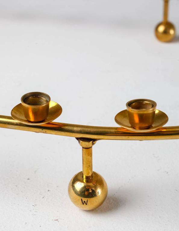 Large Brass Oval Candelabra for 24 Candles, Denmark, 1950s For Sale at 1stDibs