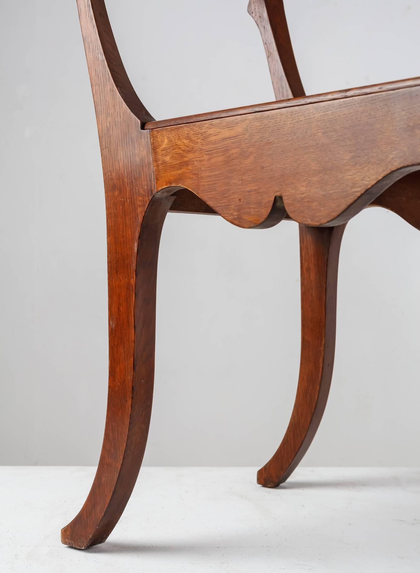 Late 19th Century Ole Peter Momme Oak and Cane Klismos Chair, Denmark, 1880s