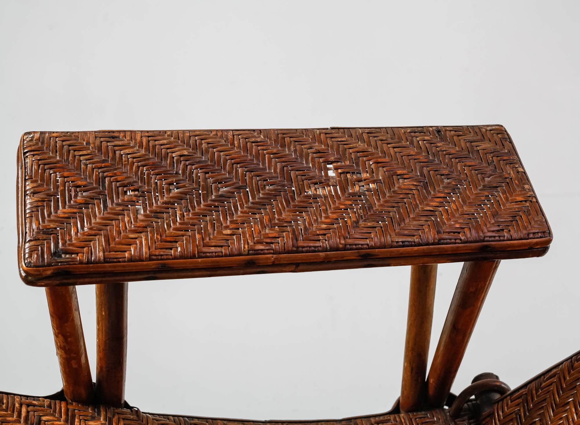 Adjustable Bamboo and Rattan Garden Chaise, Germany, 1920s-1930s For Sale 2