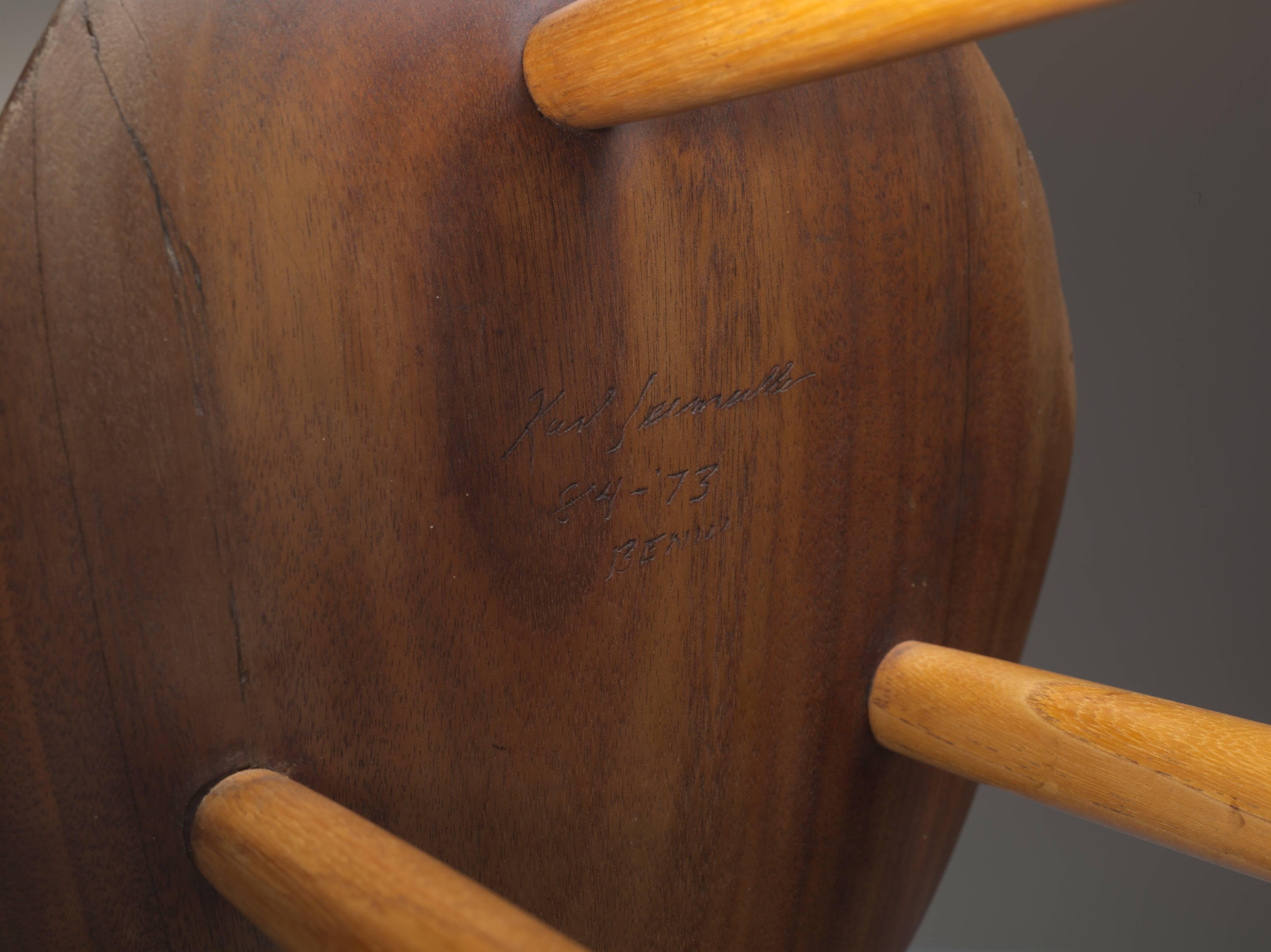 Karl Seemuller Studio Craft Teak Stool, USA, 1973 For Sale 1