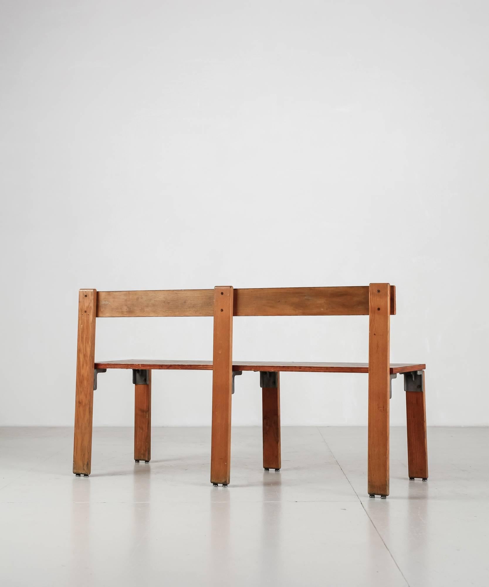 Mid-Century Modern Georges Candilis & Anja Blomstedt Bench, France, 1968 For Sale
