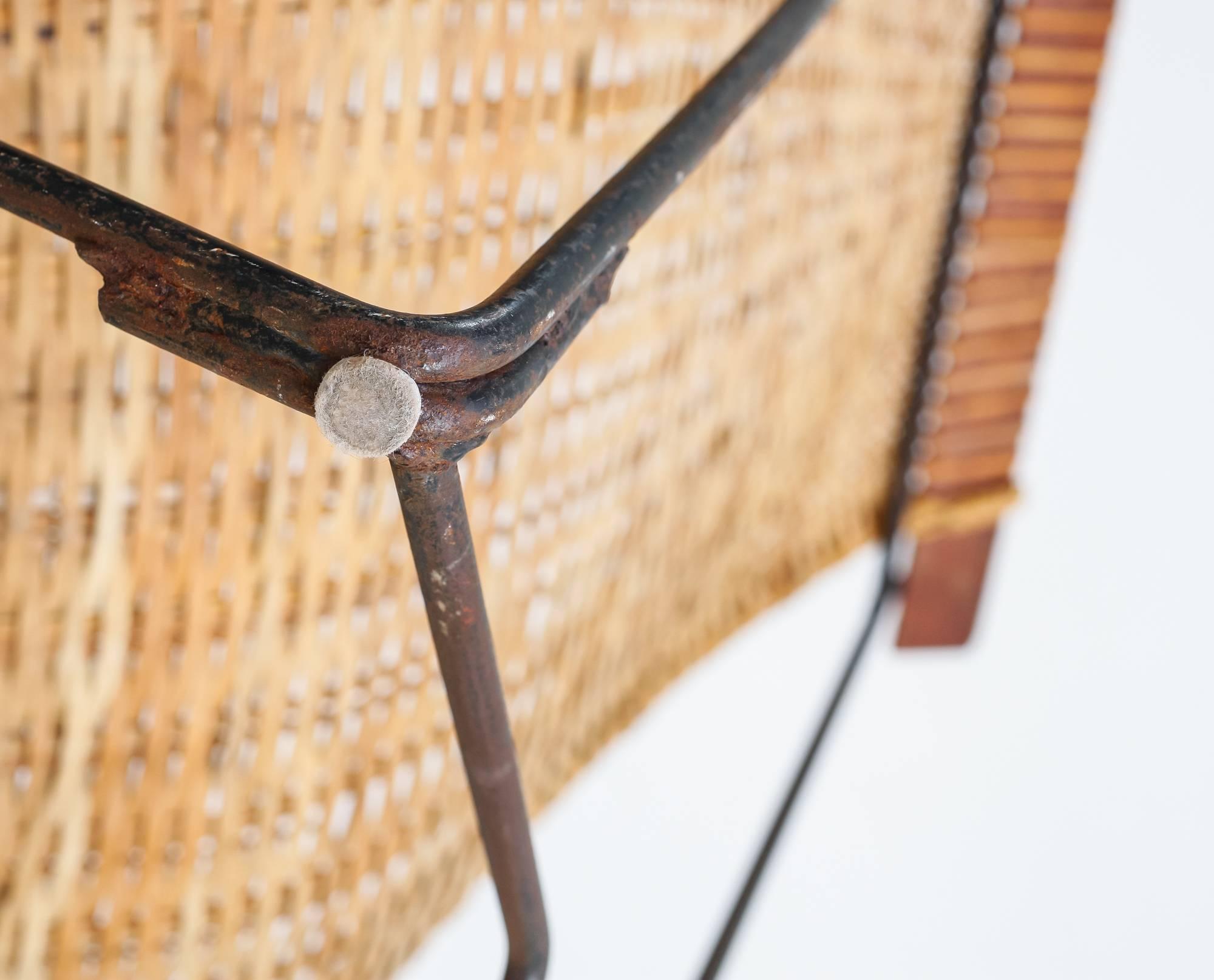 Mid-20th Century John Risley Metal and Rattan Duyan Lounge Chair, USA, 1950s