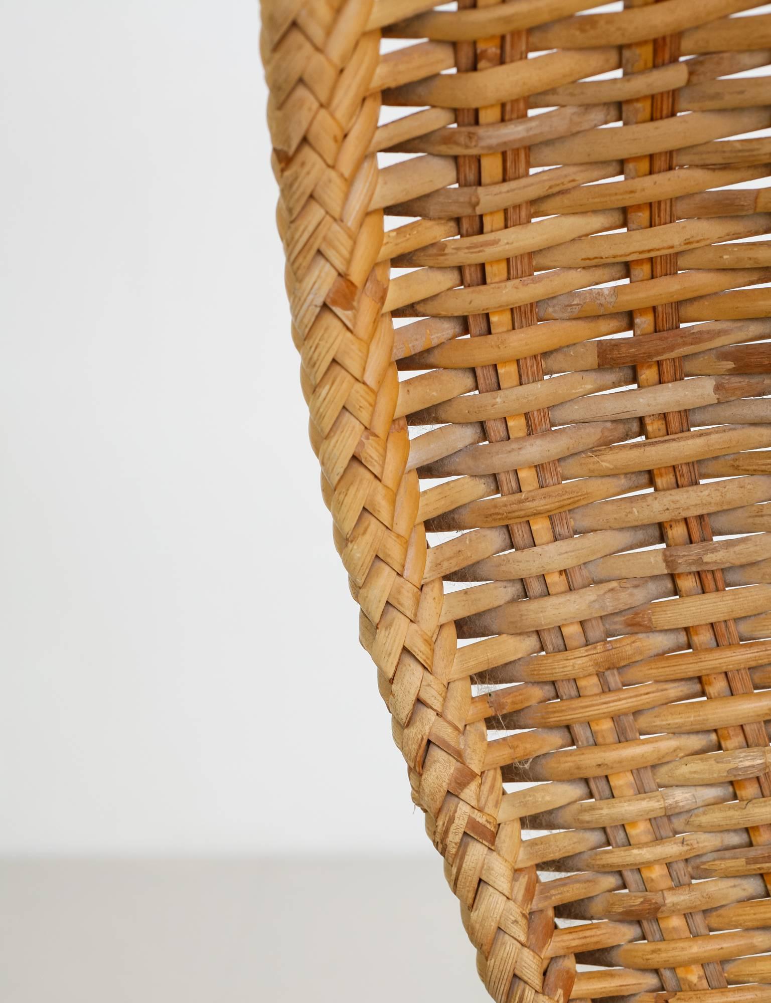 Iron John Risley Metal and Rattan Duyan Lounge Chair, USA, 1950s