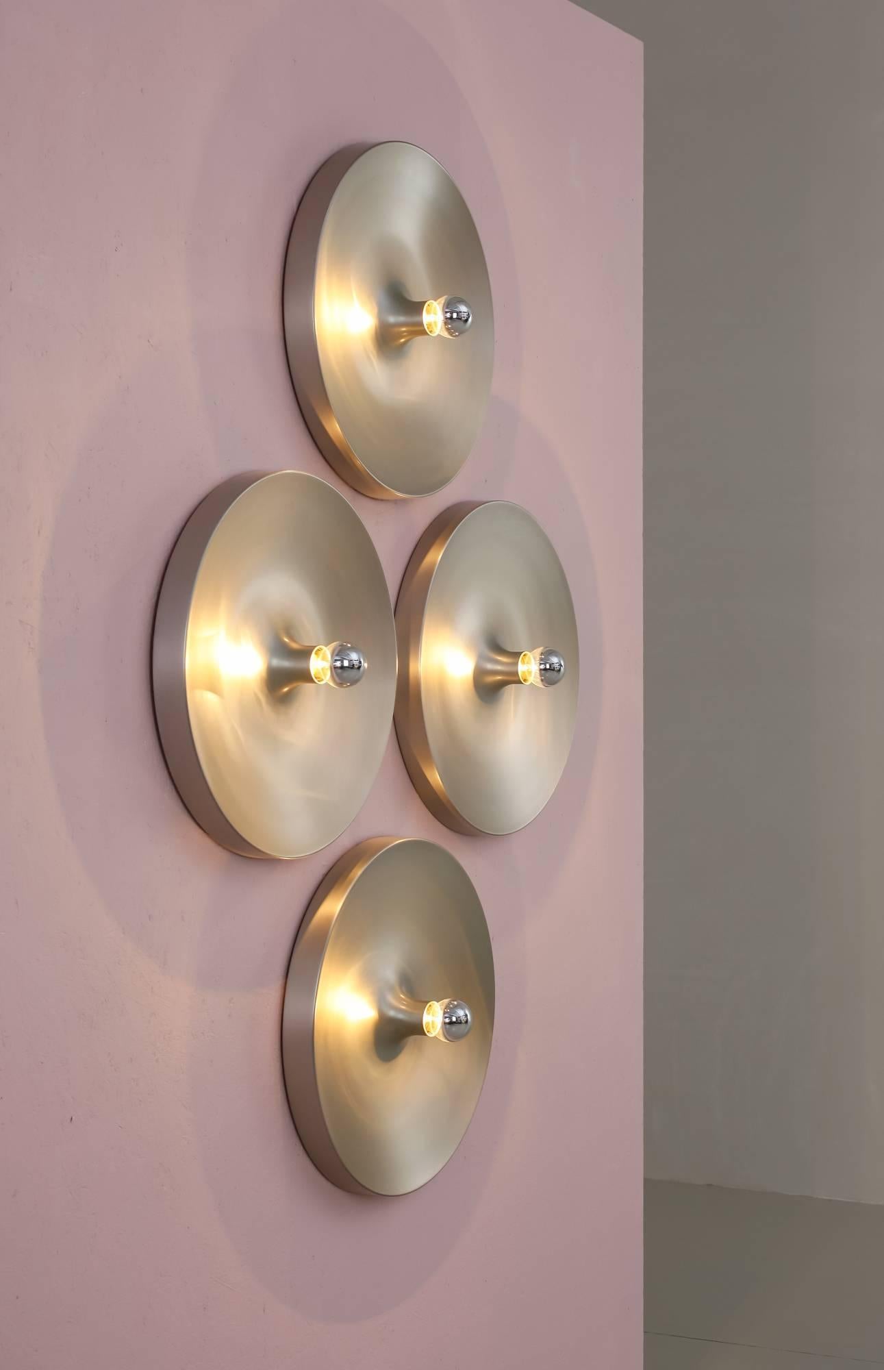 Minimalist Series Large Aluminum Ceiling / Wall Lamps, Used by Charlotte Perriand For Sale