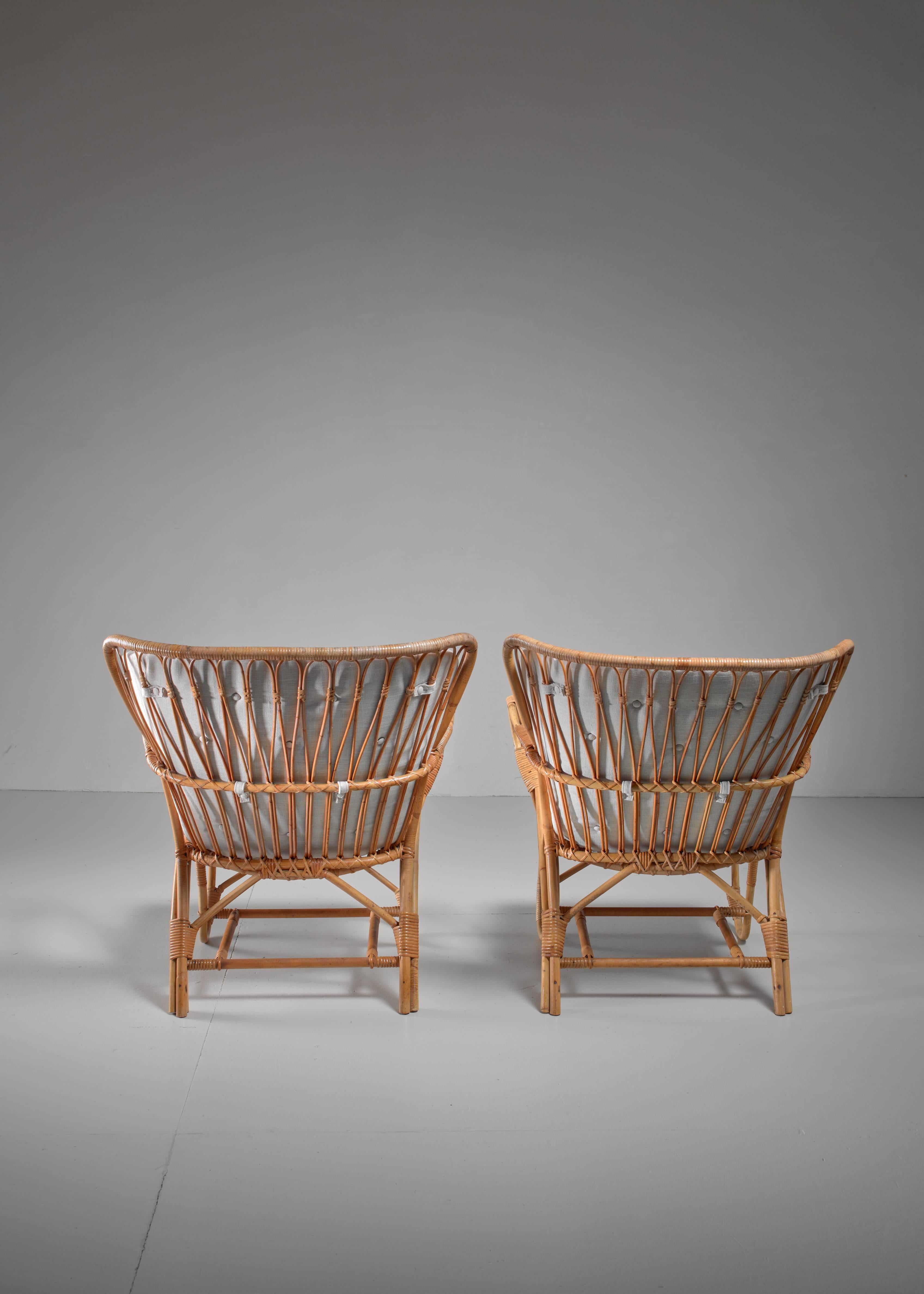 Finnish Reijo Reijonen Bamboo Garden Chairs, Finland, 1940s
