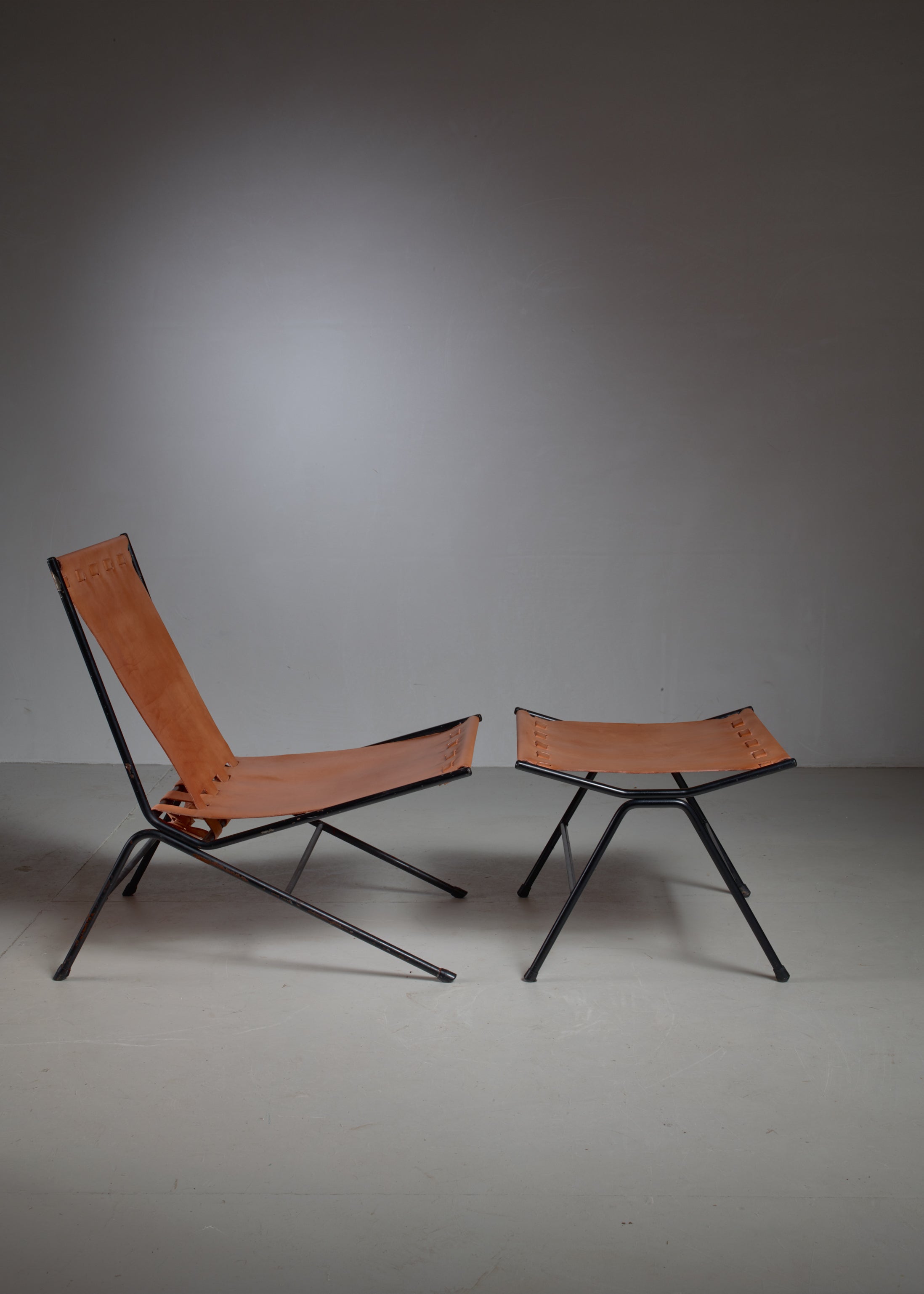 Allan Gould Lounge Chair With Ottoman Usa 1950s