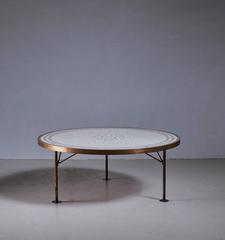Berthold Muller Round Mosaic Coffee Table, Germany, 1960s