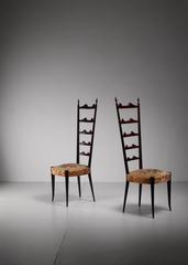 Paire de chaises Chiavari en acajou de Paolo Buffa, Italie, années 1950