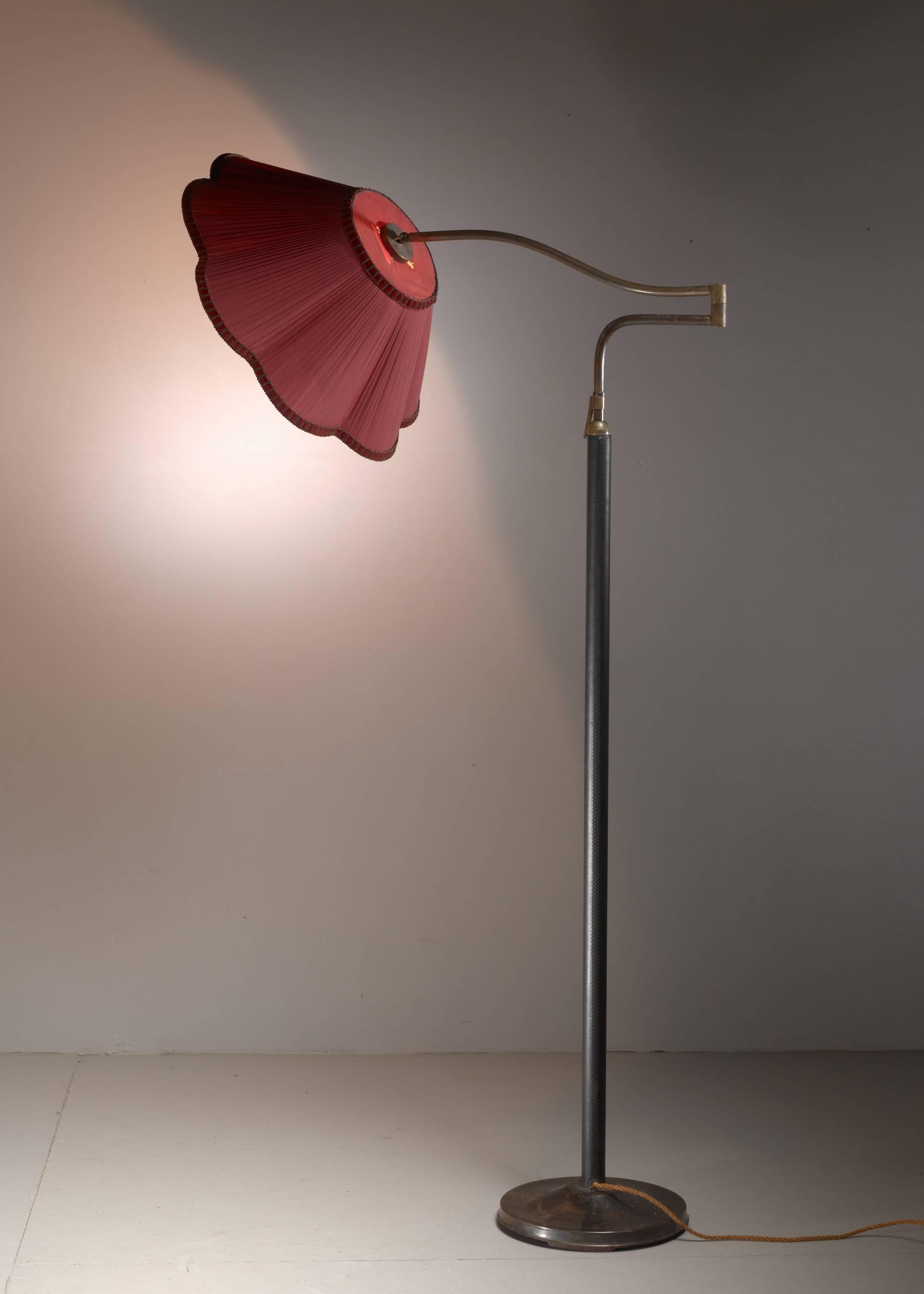 Modern Josef Frank Height-Adjustable Swiveling Floor Lamp for Kalmar, 1930s