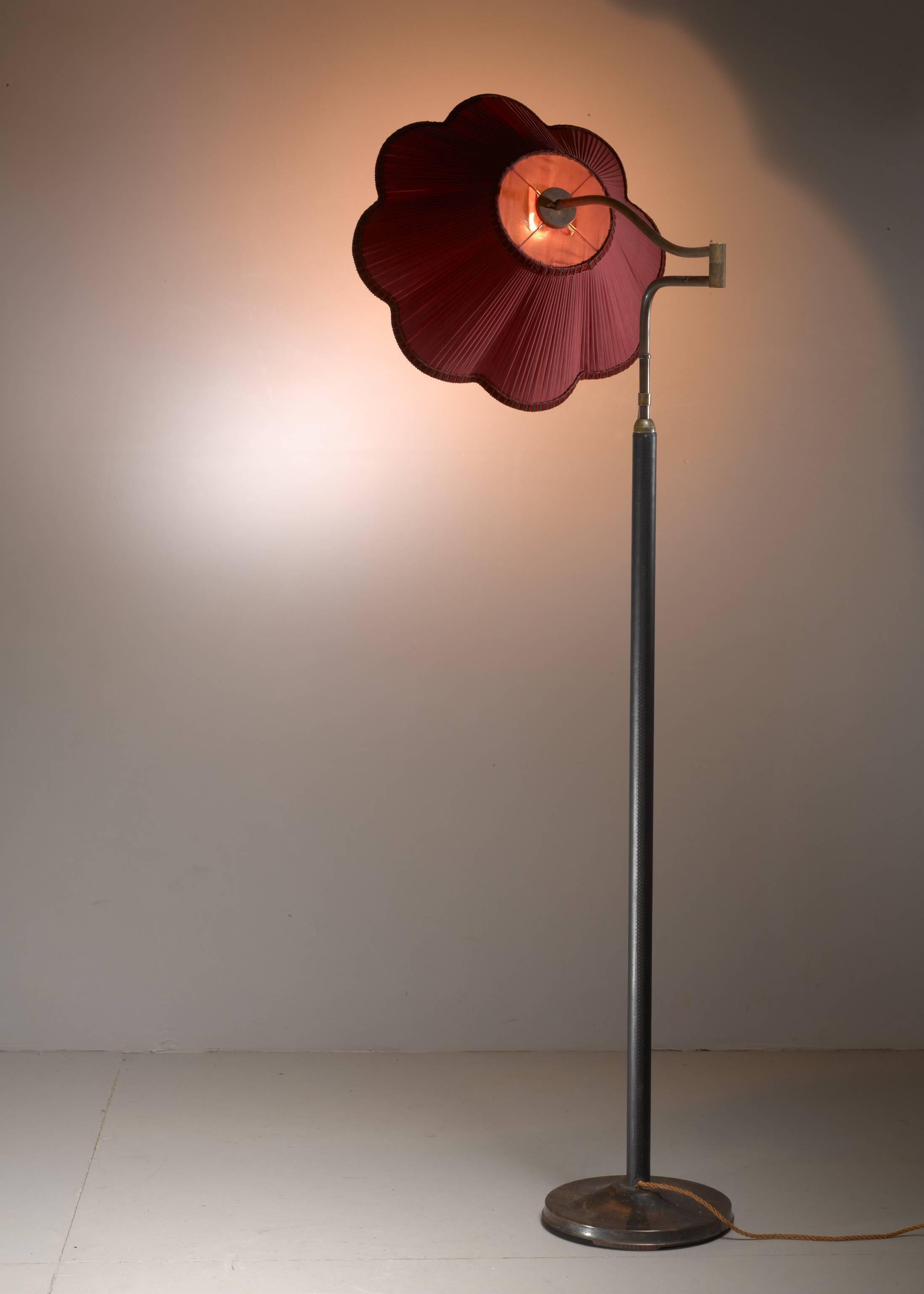 Austrian Josef Frank Height-Adjustable Swiveling Floor Lamp for Kalmar, 1930s