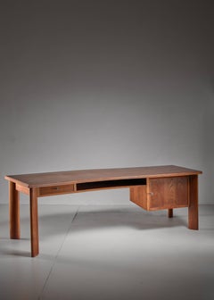Large Teak Desk by Bela Angelus, Italy, 1940s