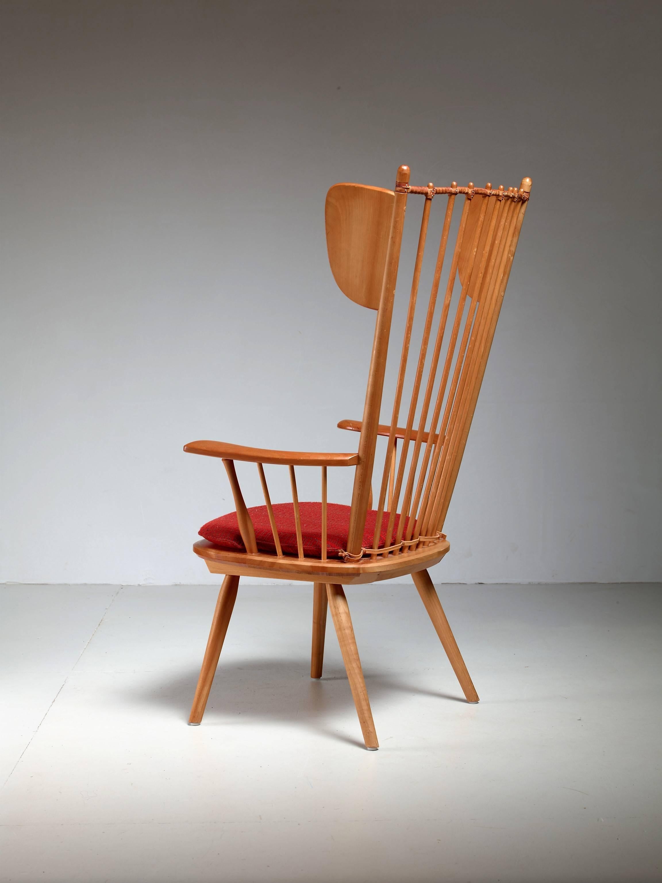 Mid-20th Century Albert Haberer Wingback Armchair, Germany, circa 1950 For Sale