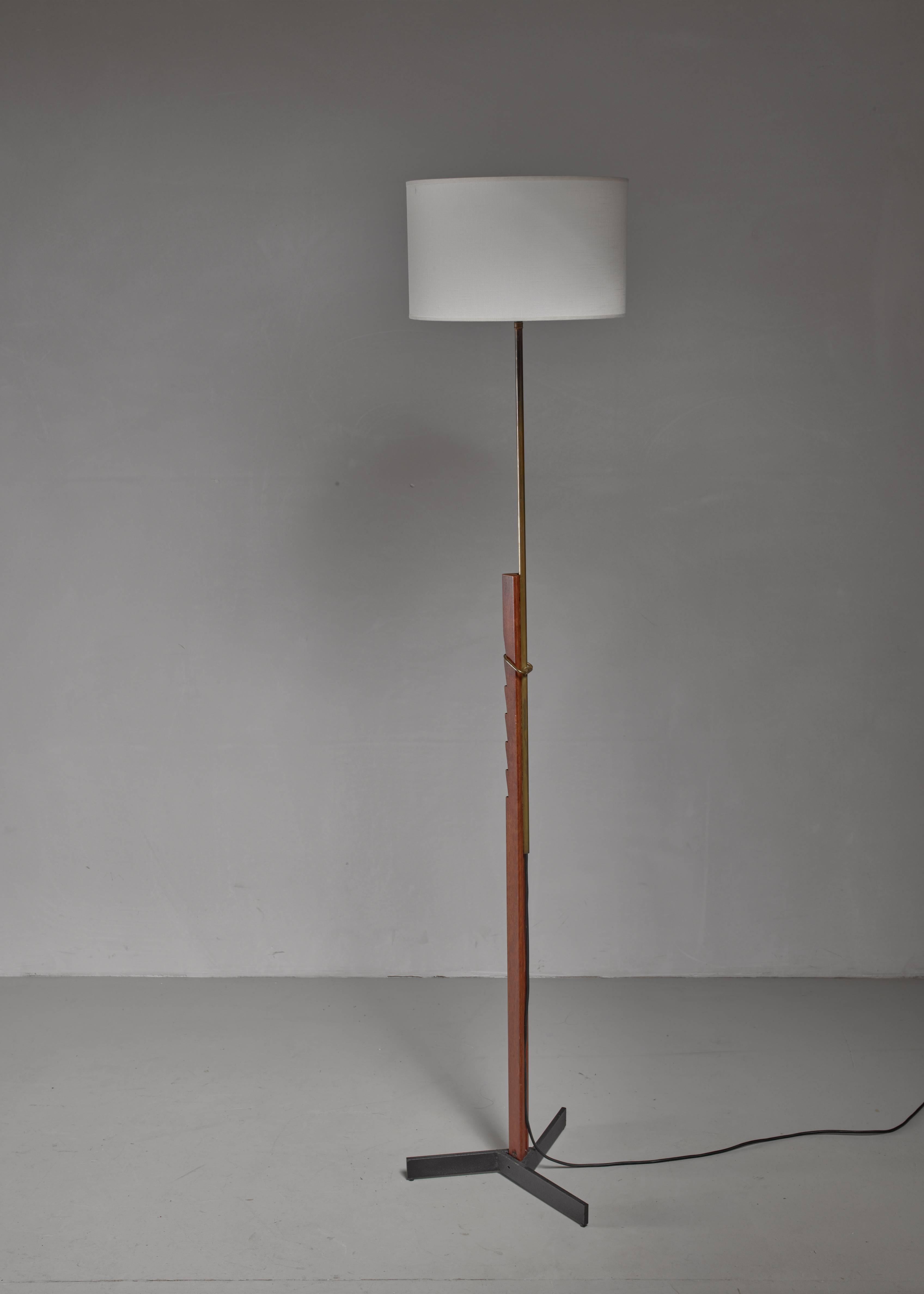 Danish Svend Aage Holm Sorensen Adjustable Floor Lamp, Denmark, 1950s For Sale