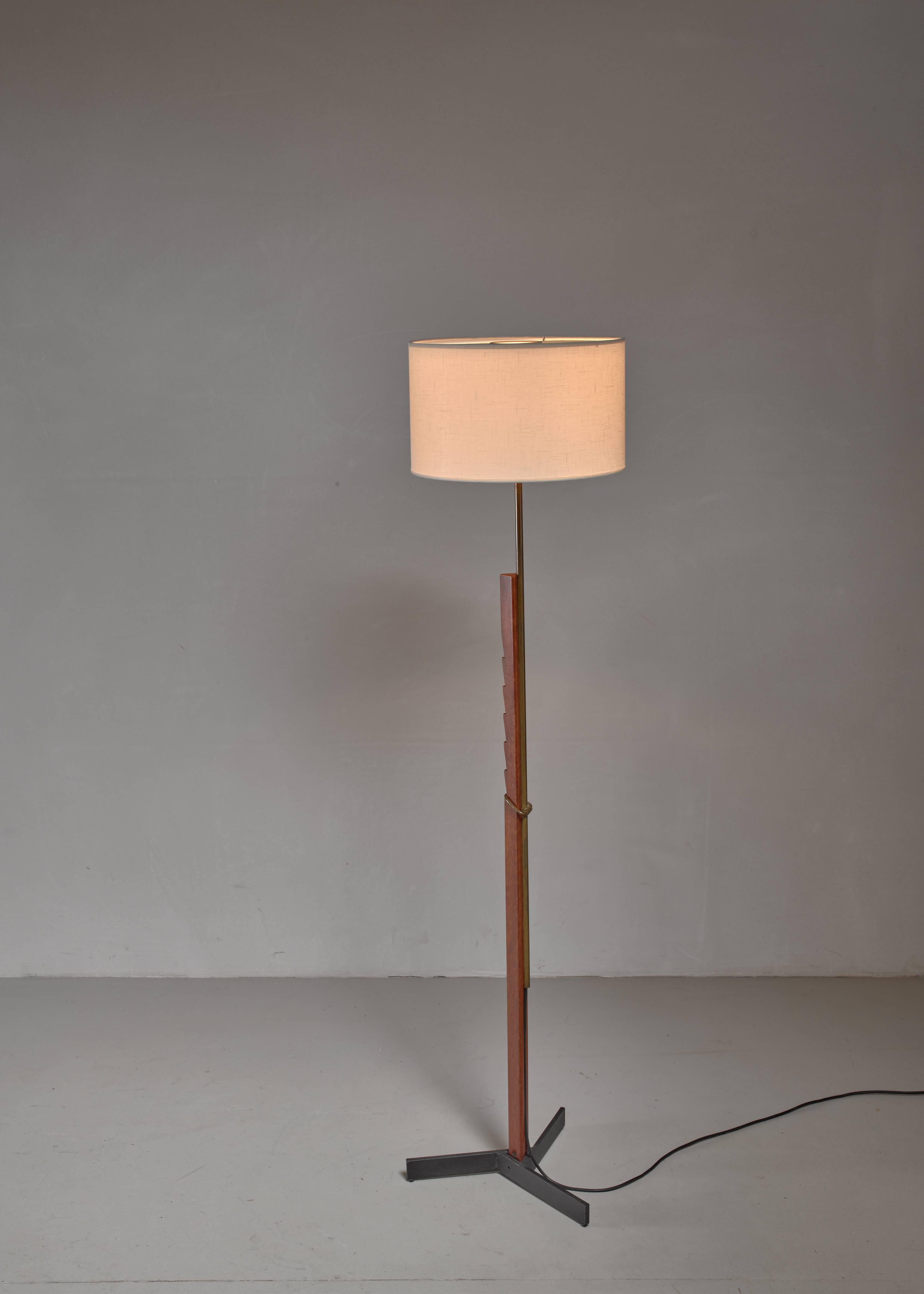 Scandinavian Modern Svend Aage Holm Sorensen Adjustable Floor Lamp, Denmark, 1950s For Sale