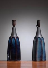 Pair of Ceramic Lamps for Soholm, Denmark, 1960s