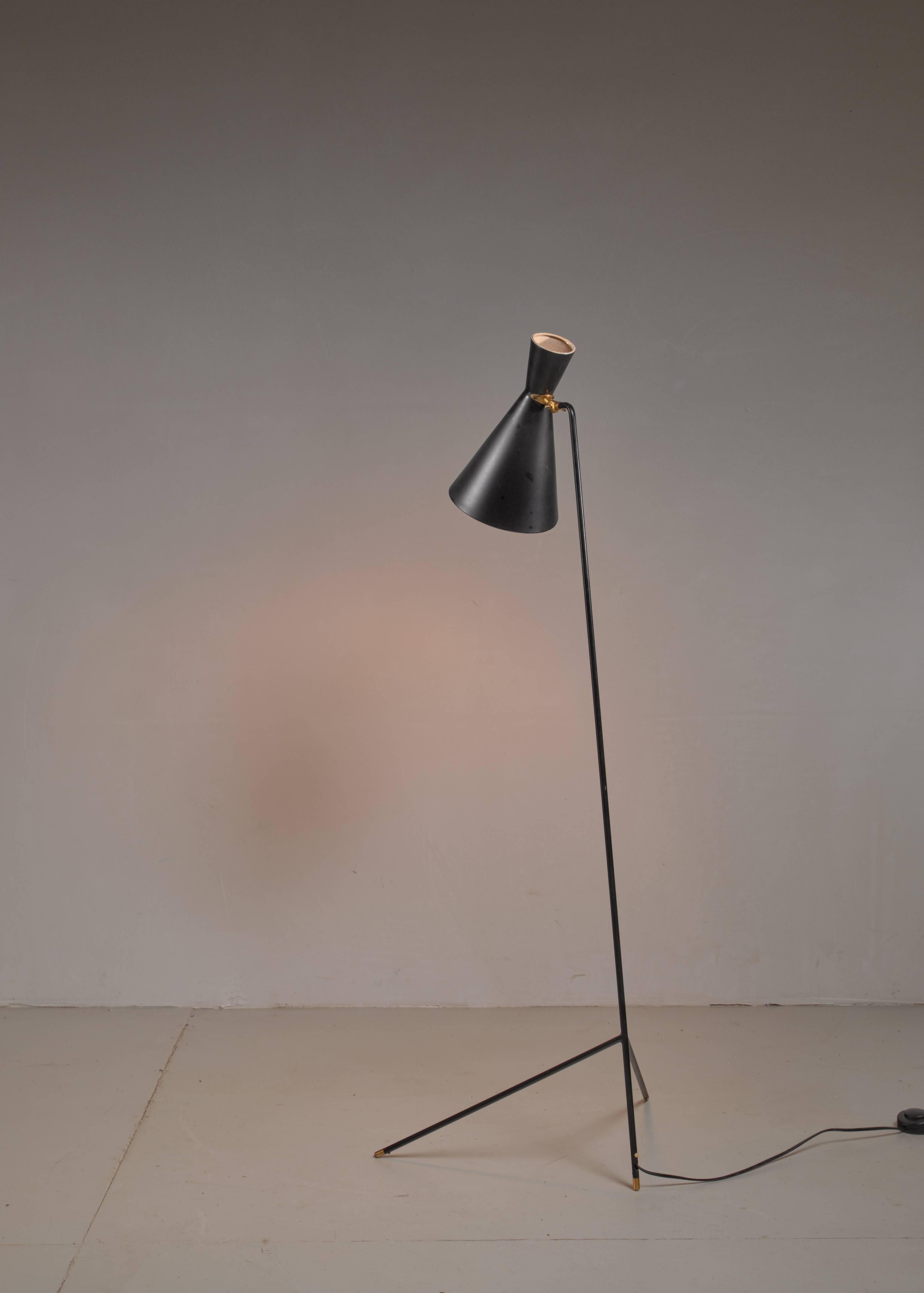 Danish Svend Aage Holm Sorensen Diabolo Floor Lamp, Denmark, 1950s