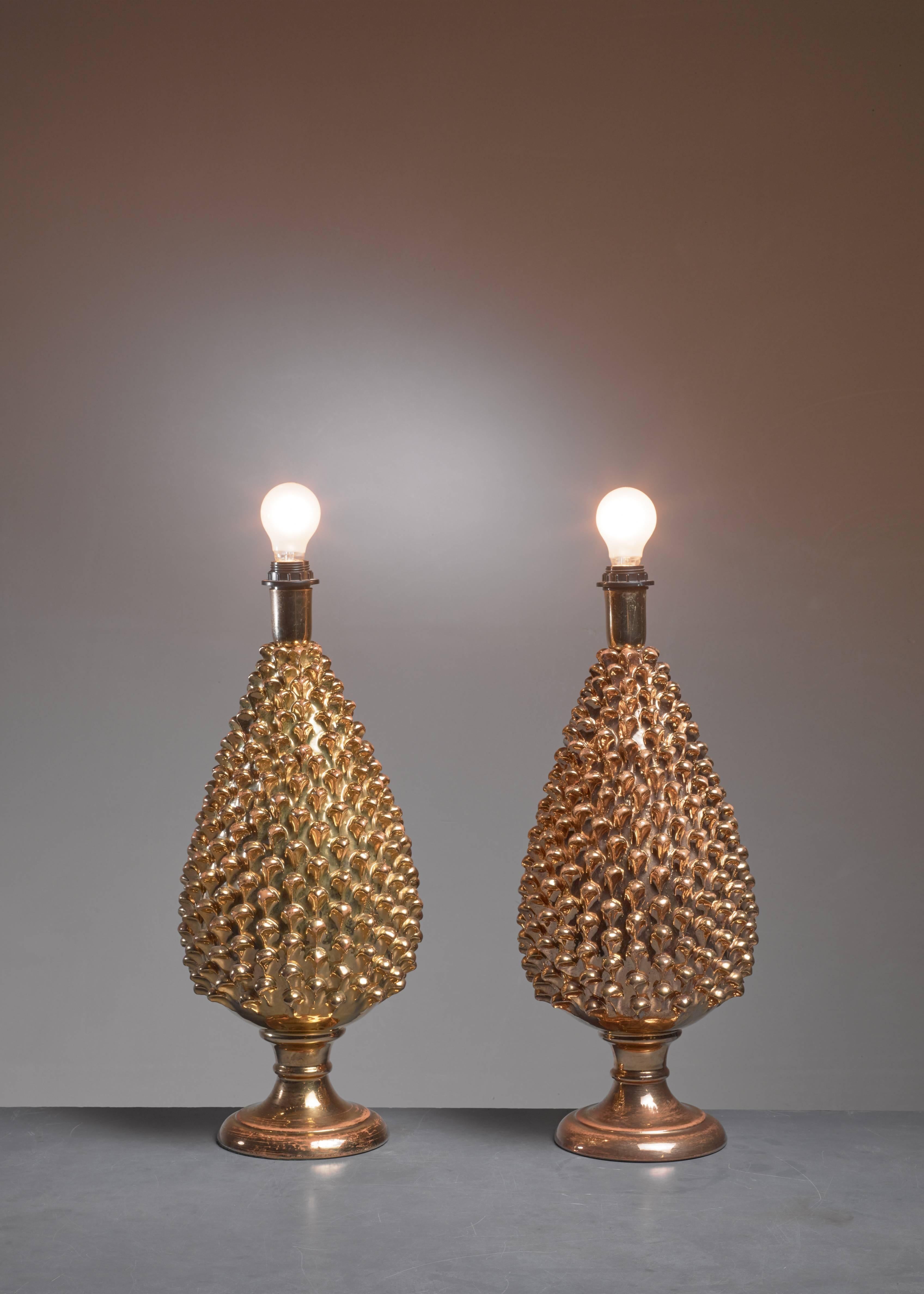 Post-Modern Mangani Pair of Painted Glass Table Lamps, Italy, 1960s For Sale