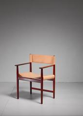 Kurt Ostervig Wood and Leather Armchair for Sibast, Denmark, 1960s