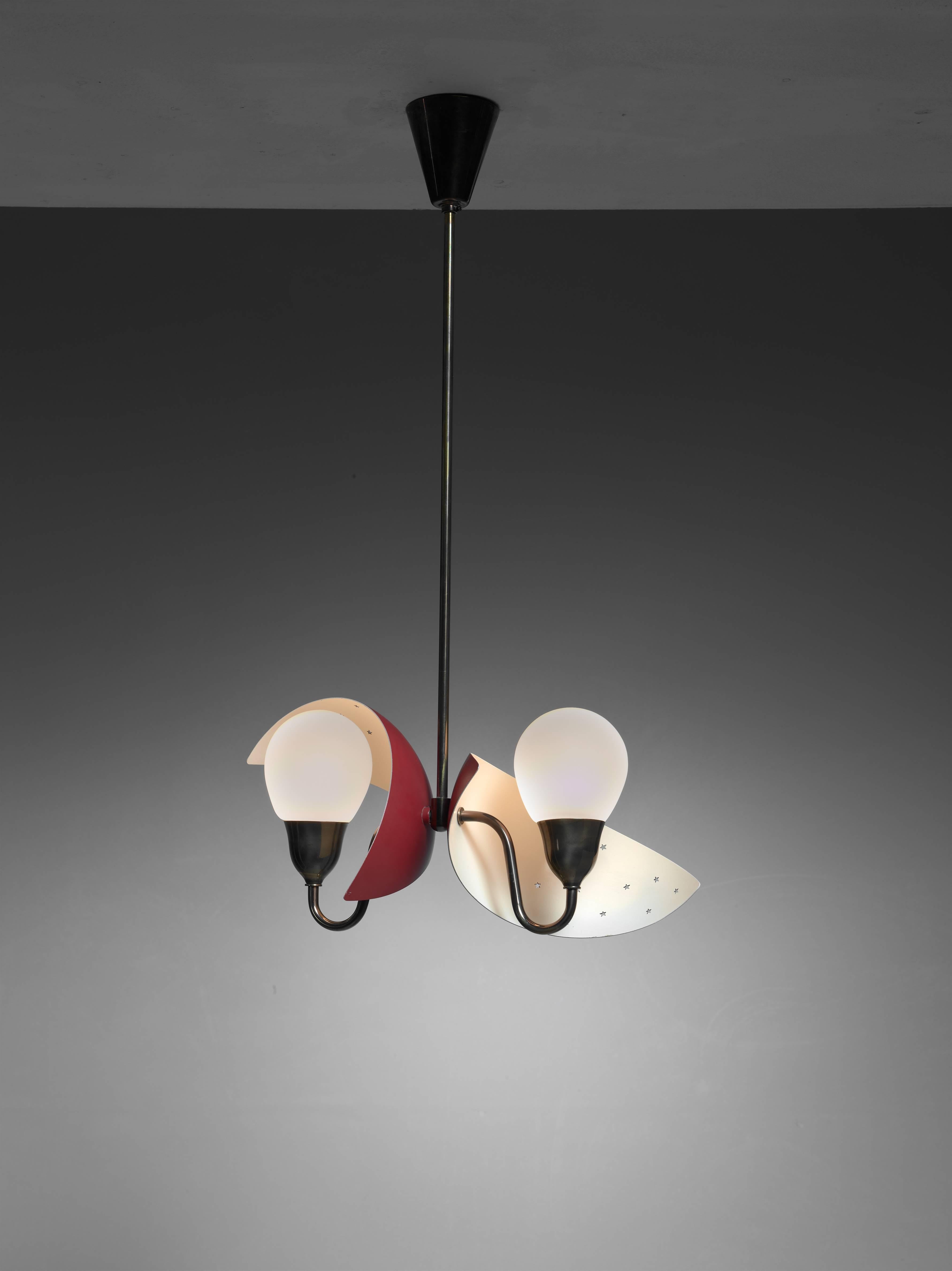 Lacquered Bent Karlby Adjustable Pendant, Denmark, 1950s