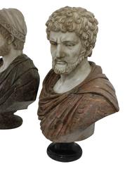 Pair of Impressive Lifesize Greco-Roman Marble Busts