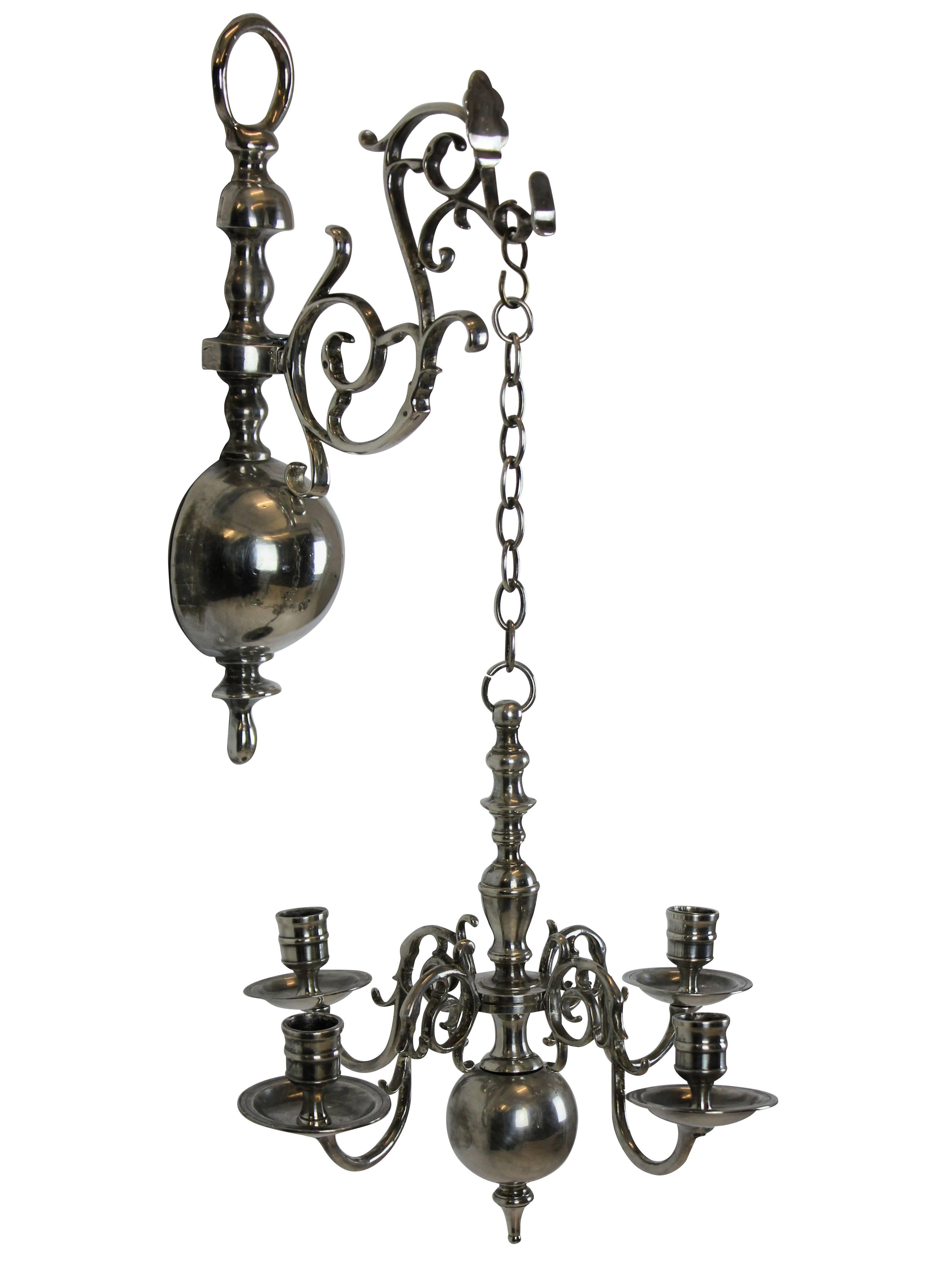 Early 19th Century Pair of English Silver Wall Chandelier