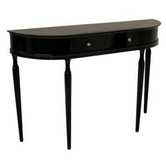 Italian Black Lacquered Console