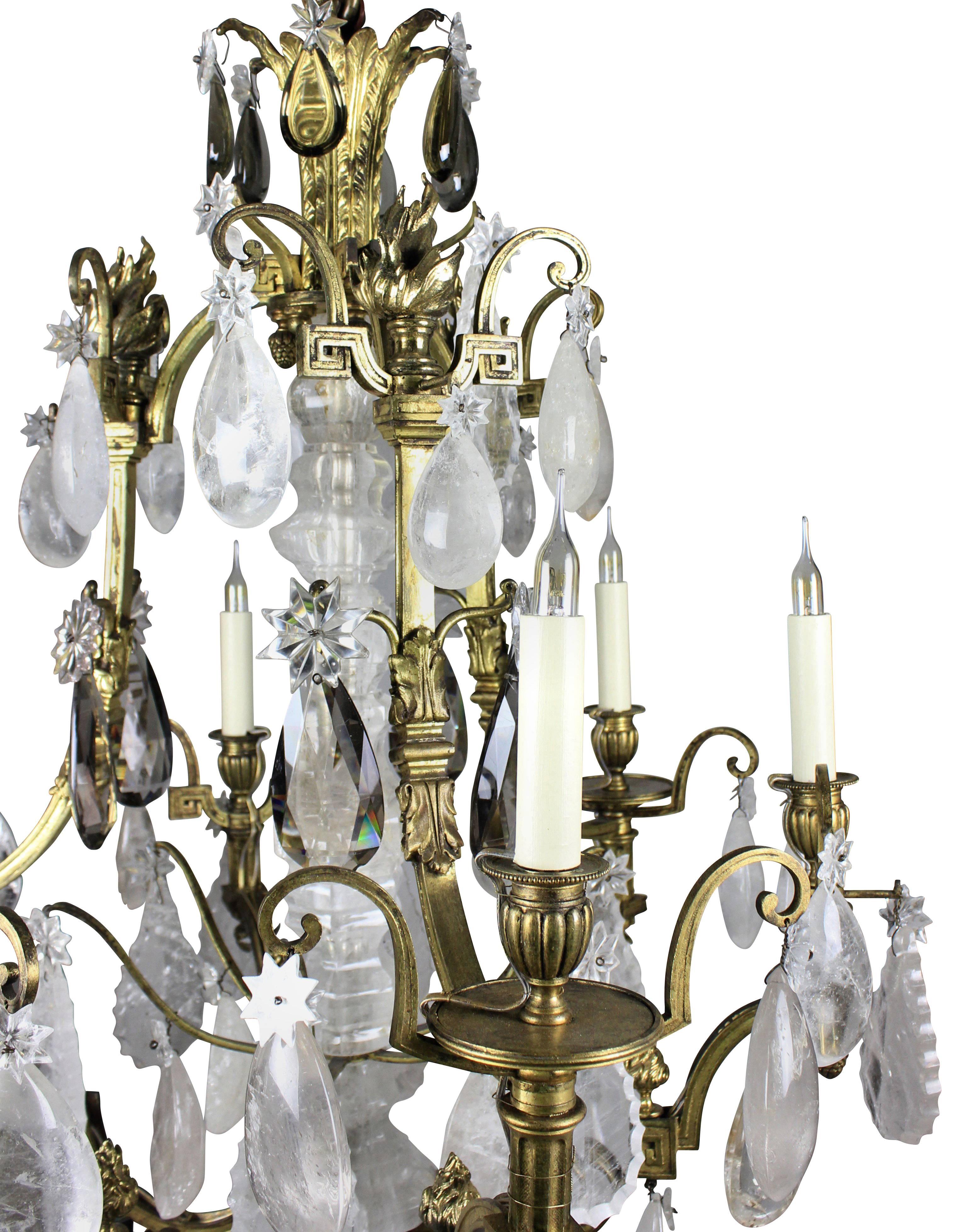 Fine Russian Gilt Bronze and Rock Crystal Chandelier In Good Condition In London, GB