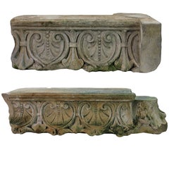 Pair of Large Early 18th Century Architectural Stone Fragments