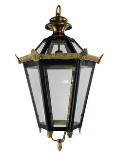 Pair of English Tole Hanging Lanterns