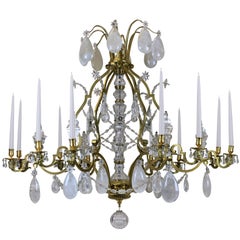 Large Louis XIV Gilt Bronze and Rock Crystal Chandelier