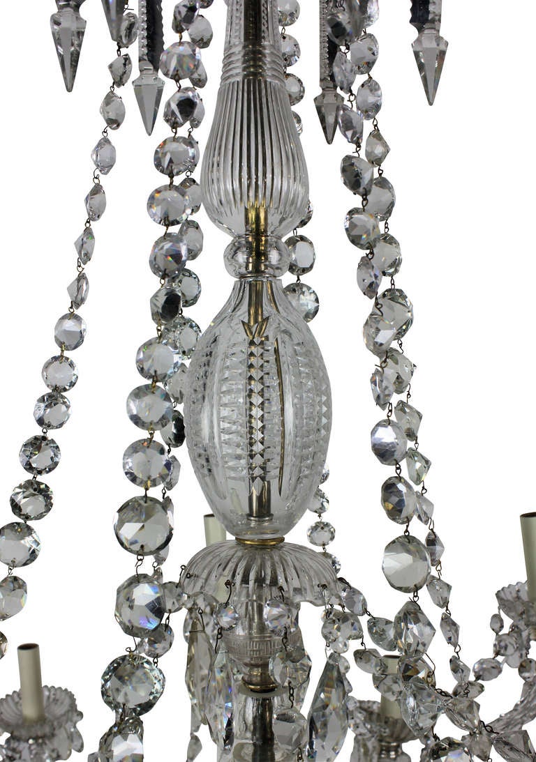 Fine English Cut-Glass Chandelier by Perry & Co 1