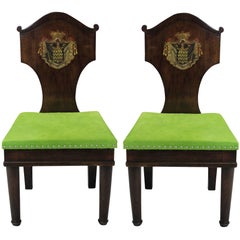 Pair of Large Hall Chairs in the Manner of Thomas Hope