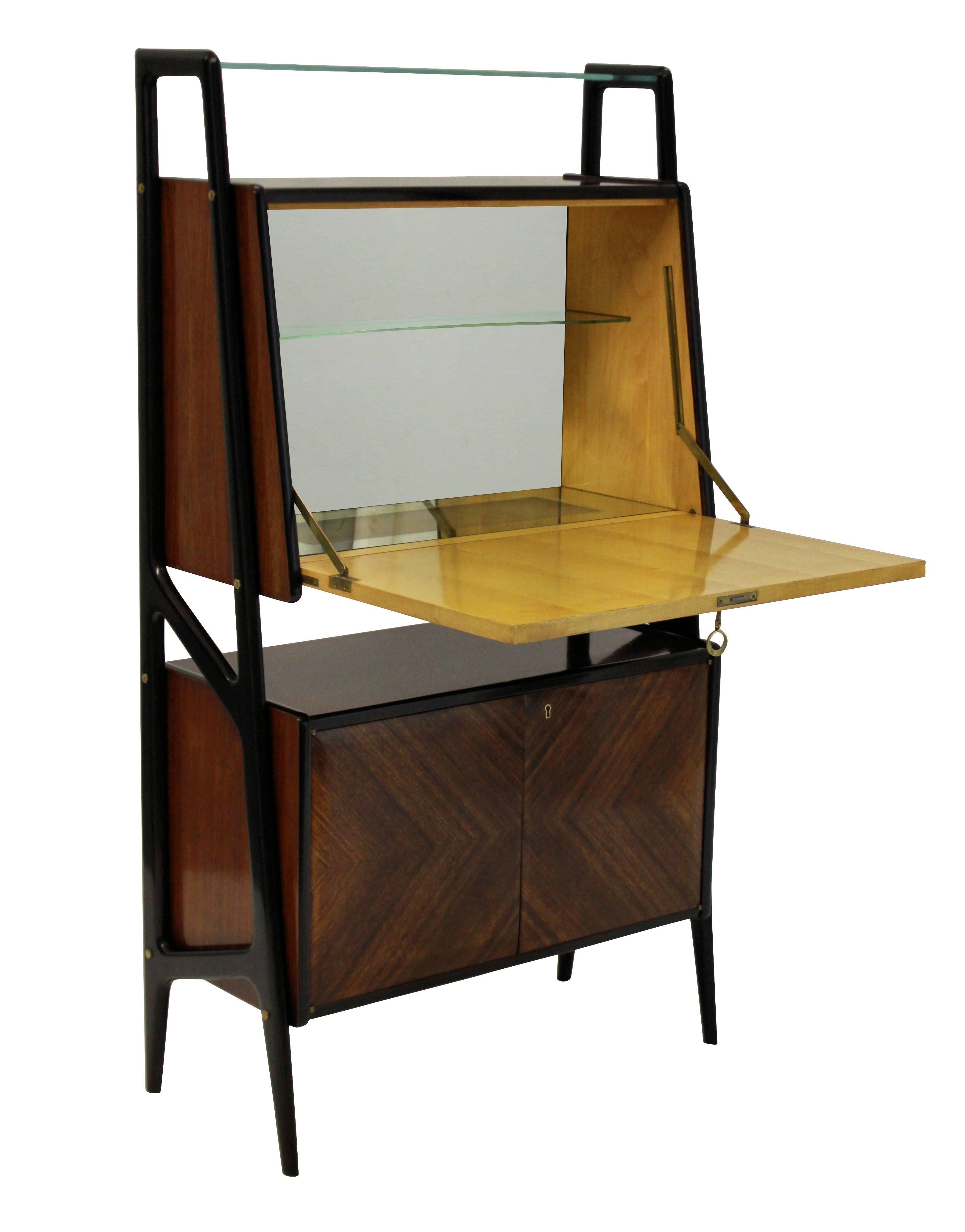 Mid-Century Modern Gio Ponti Style Bar Cabinet