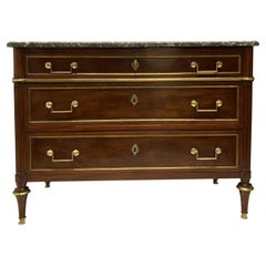 Commode francese in mogano e marmo del Direttorio