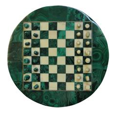 A Russian Traveling Malachite Chess Board