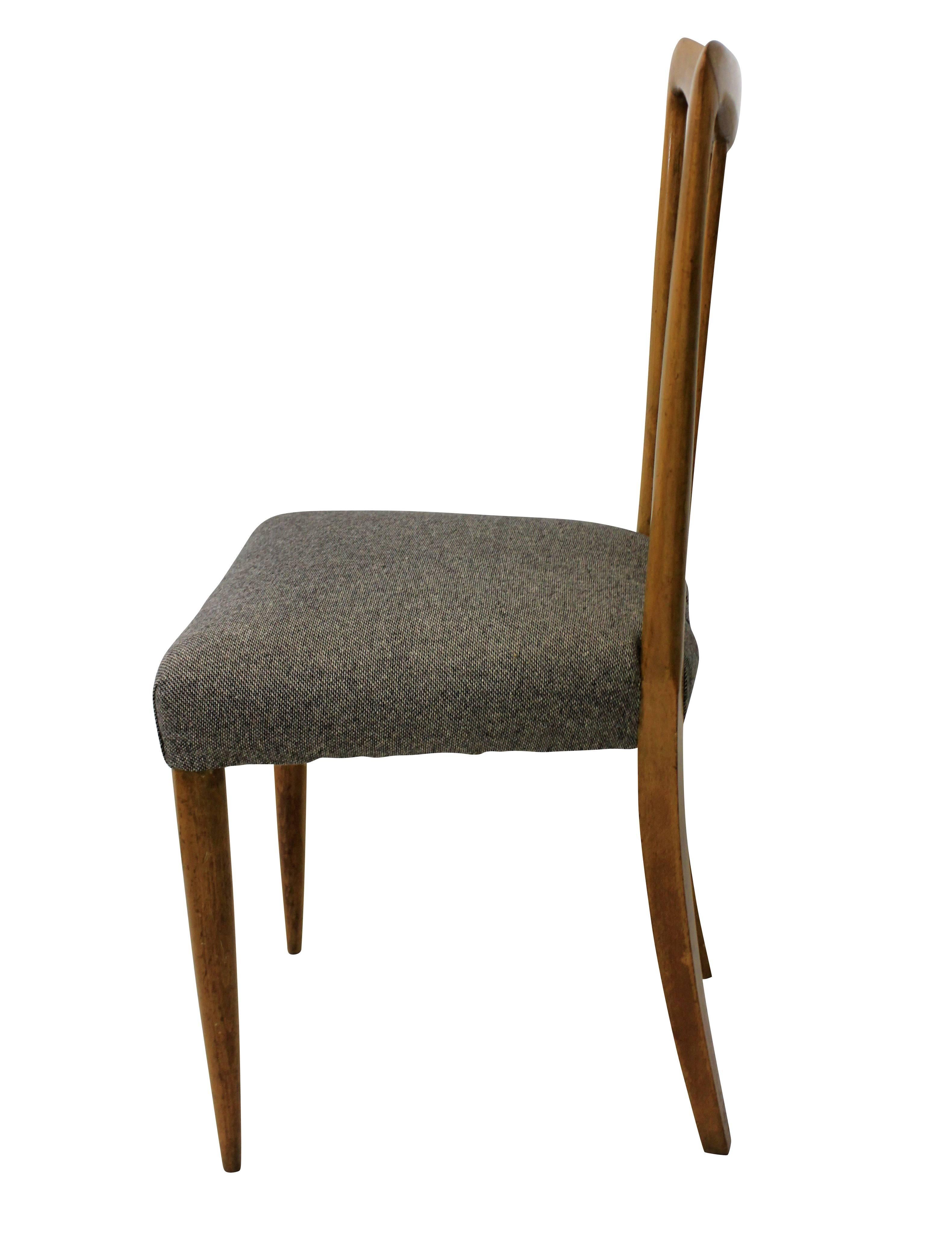 Mid-20th Century Set of Six Stylish Italian Dining Chairs