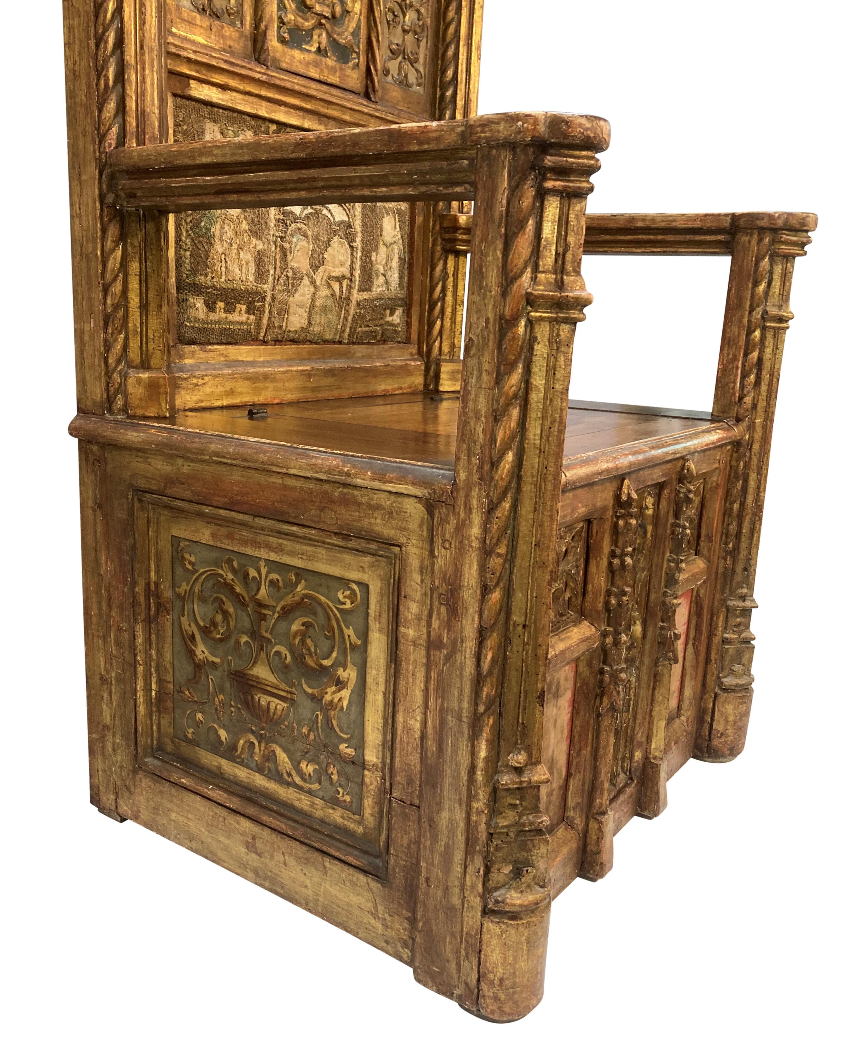 Legno di alberi da frutto Trono ecclesiastico inglese del XV secolo pre-riforma in vendita