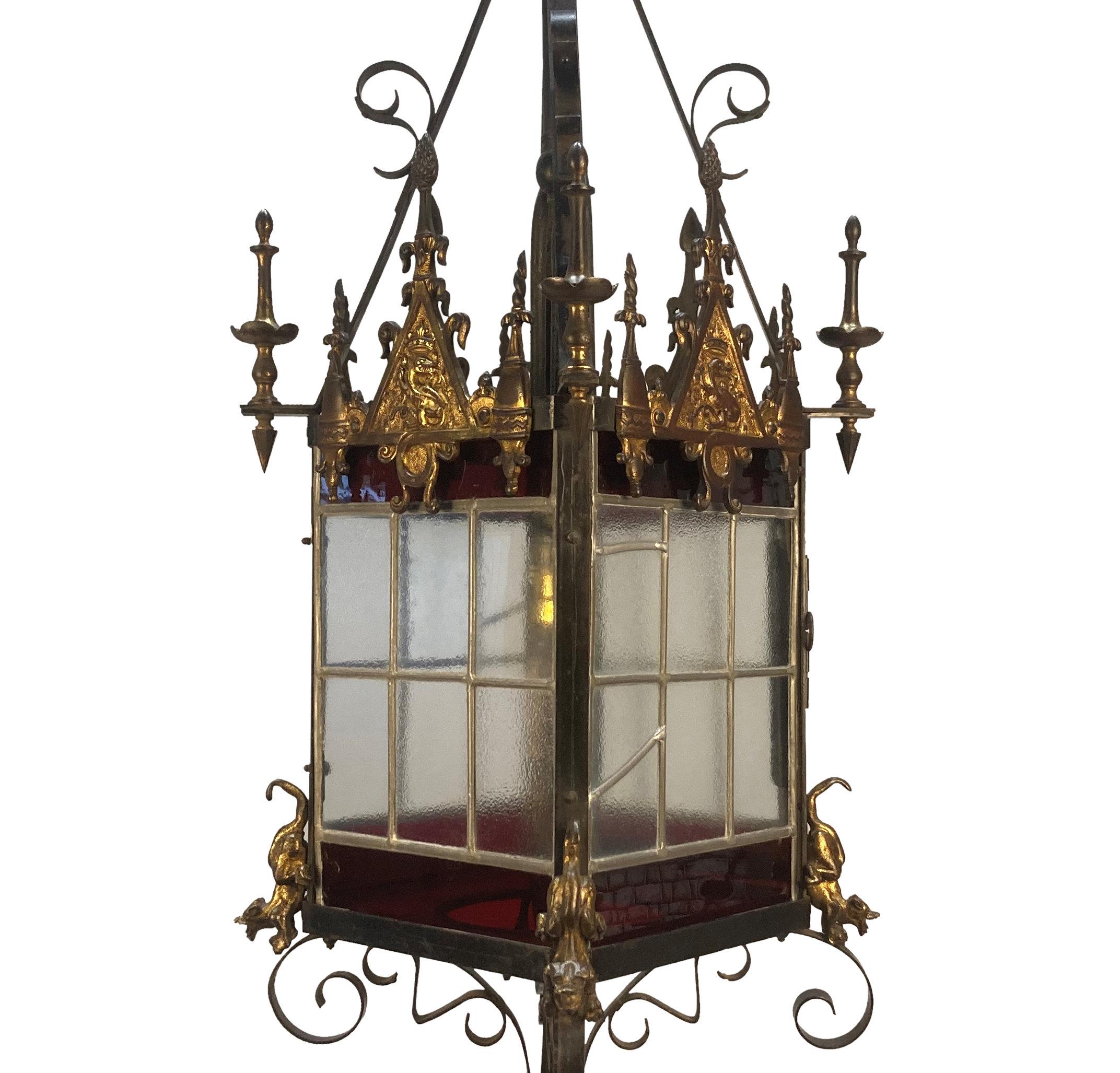 Apogée victorien Lanterne gothique anglaise du 19e siècle à la manière de Pugin en vente