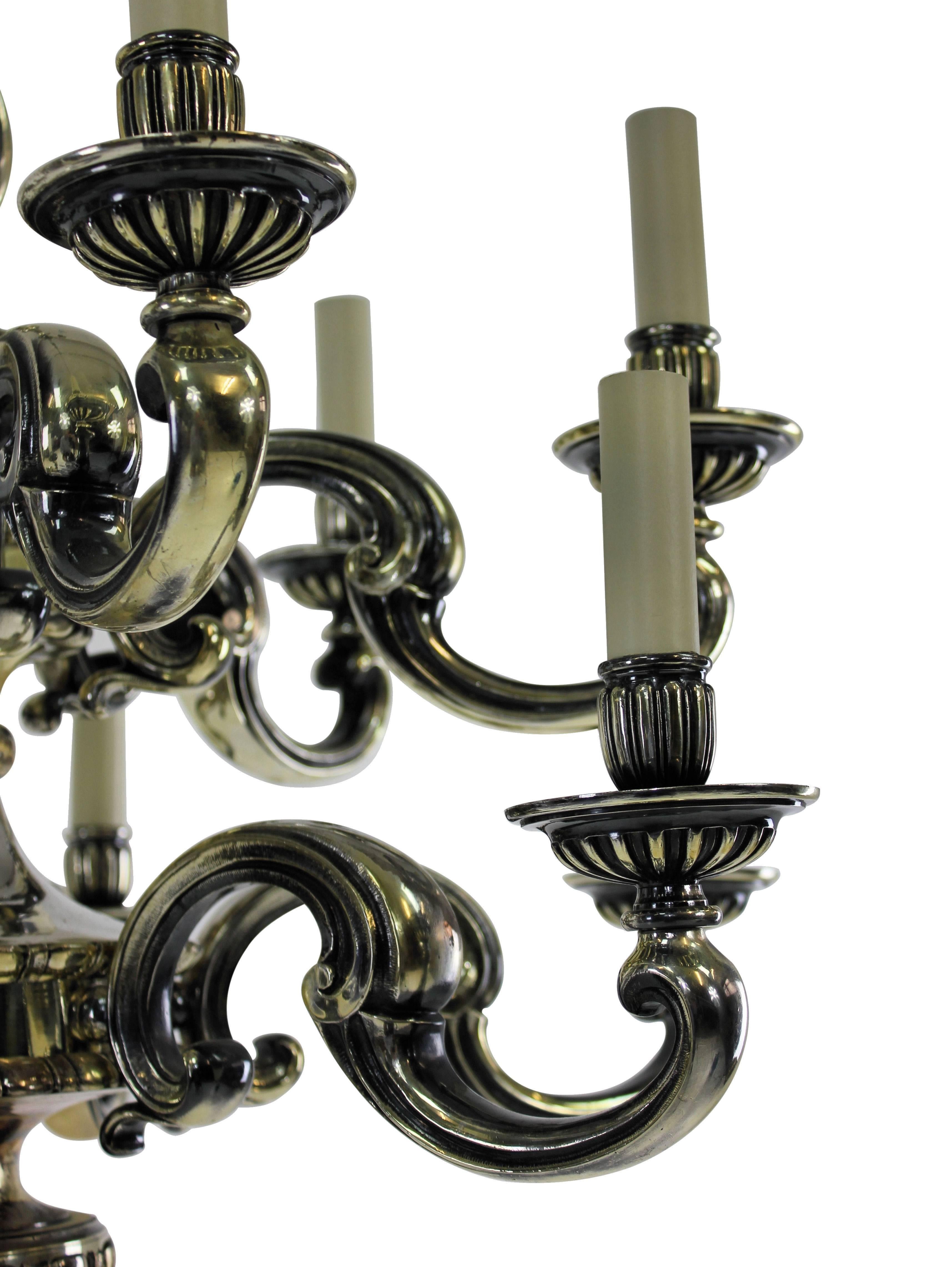 English Charles II Style Silver Chandelier