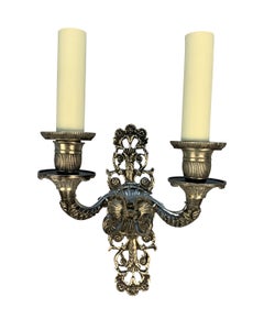 A Pair Of Silver Plated French Empire Style Wall Lights