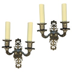 A Pair Of Silver Plated French Empire Style Wall Lights