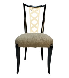 A Set Of 1940's Black Lacquered Italian Dining Chairs Att To Paolo Buffa